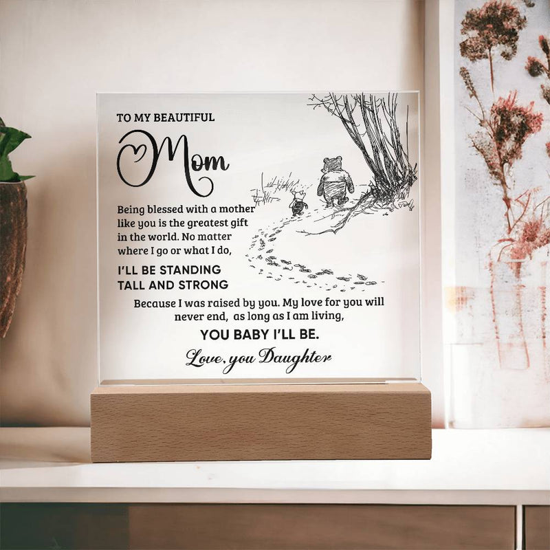 TO MY BEAUTIFUL MOM - HAPPY MOTHER'S DAY - ACRYLIC SQUARE PLAQUE