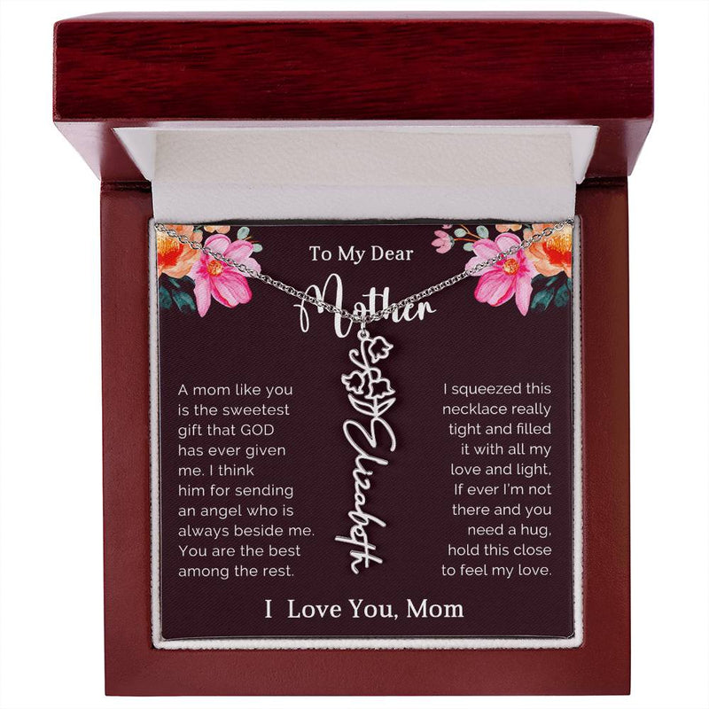 TO MY DEAR MOTHER - MOTHER'S DAY BEST GIFT - FLOWER NAME NECKLACE