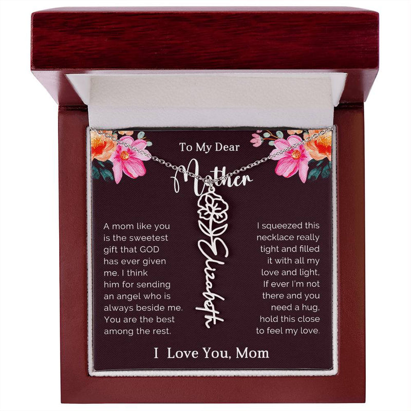 TO MY DEAR MOTHER - MOTHER'S DAY BEST GIFT - FLOWER NAME NECKLACE