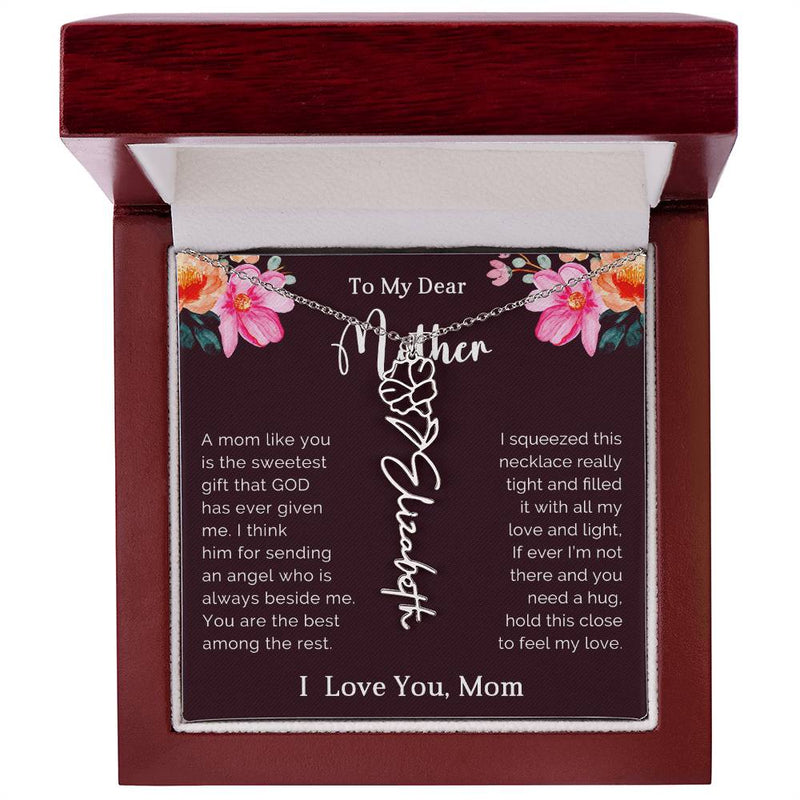 TO MY DEAR MOTHER - MOTHER'S DAY BEST GIFT - FLOWER NAME NECKLACE