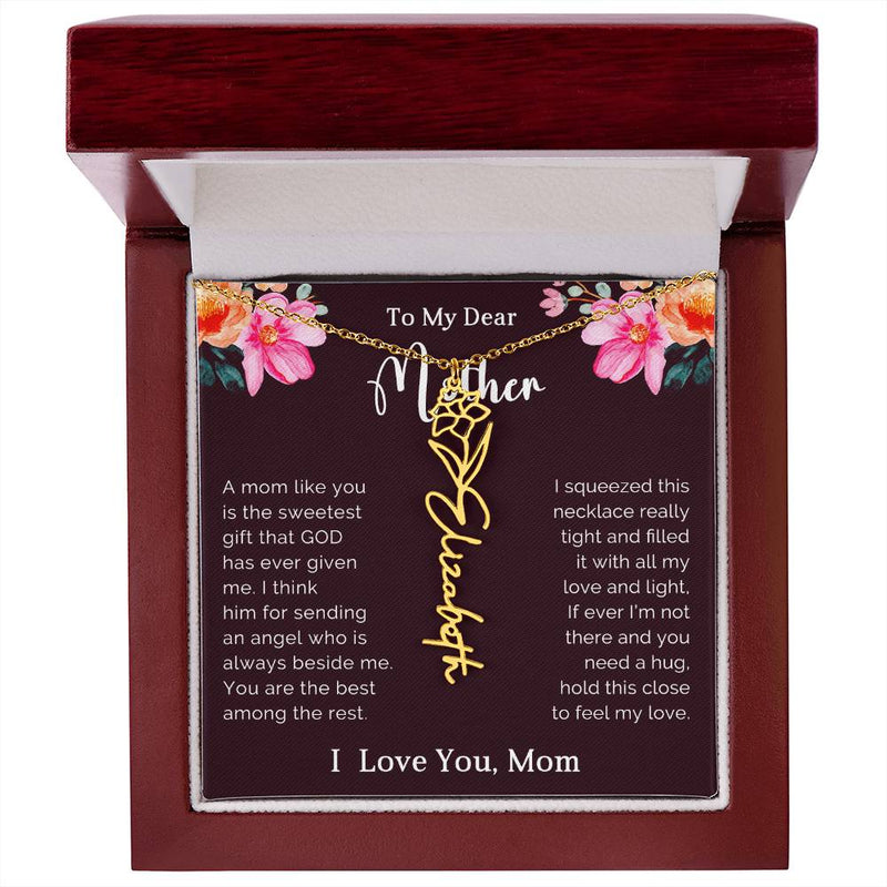 TO MY DEAR MOTHER - MOTHER'S DAY BEST GIFT - FLOWER NAME NECKLACE