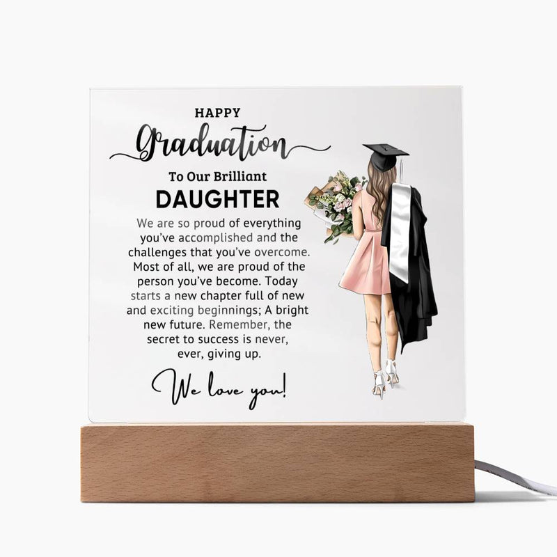 Daughter - Happy Graduation - Graduation Gift - Acrylic Square Plaque