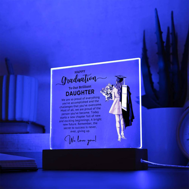 Daughter - Happy Graduation - Graduation Gift - Acrylic Square Plaque