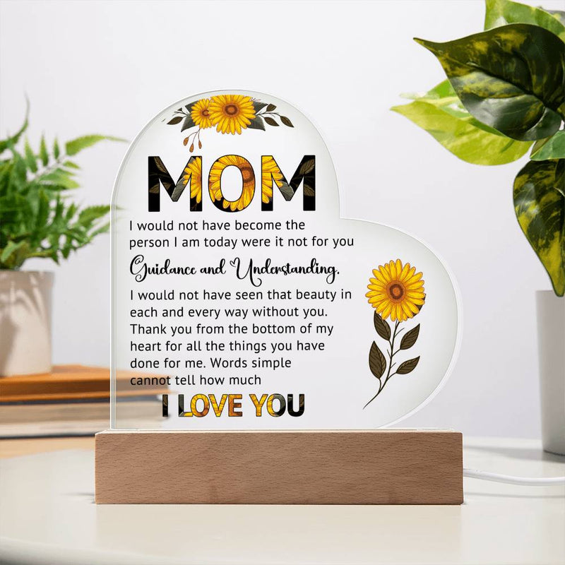 TO MY MOM - HAPPY MOTHER'S DAY - ACRYLIC HEART PLAQUE