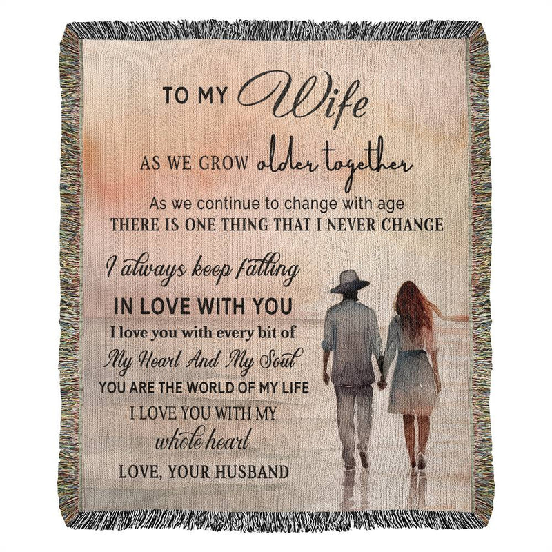 To My Wife - Blanket From Husband - Heirloom Woven Blanket