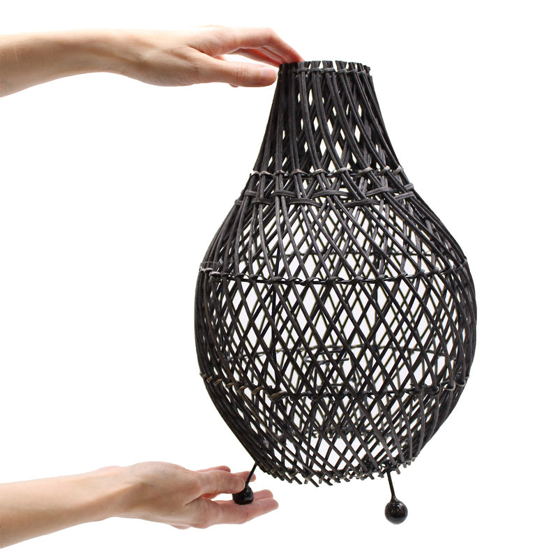 Rattan Table Lamps - Black-2