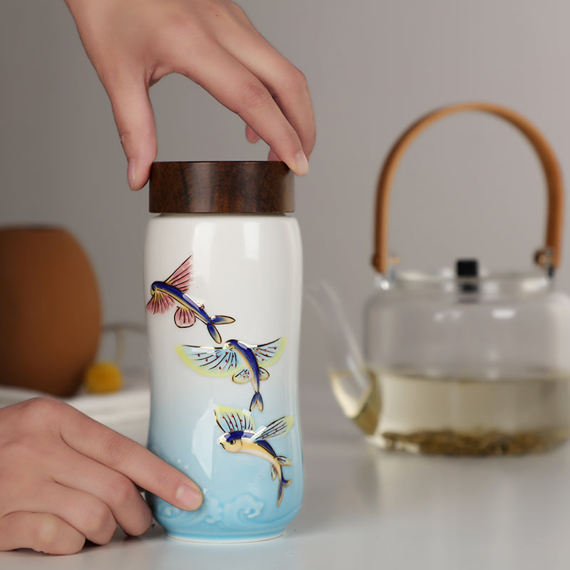 The Joy of Fish Travel Mug ( Double Wall )-7