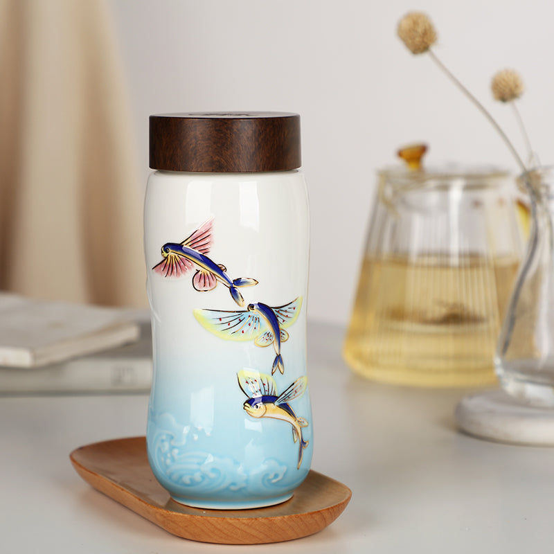 The Joy of Fish Travel Mug ( Double Wall )-8