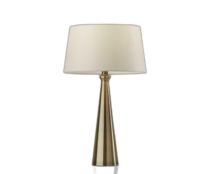 Set of 2 Contemporary Tapered Brass Metal Table Lamps-3