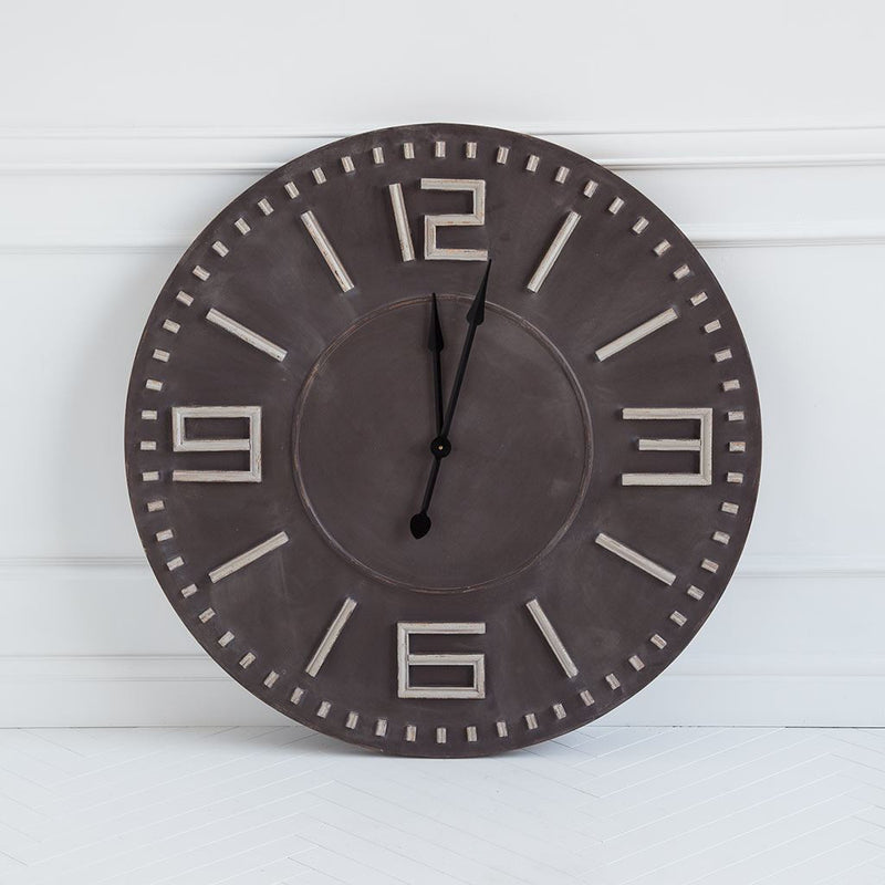 42'Oversize Round  Industrial styleWall Clock with  Bold Block Numbers and Black Hands-0