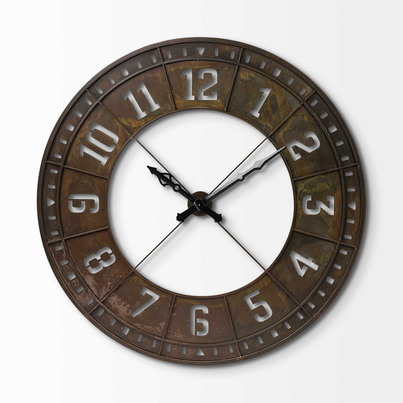 56.5" Round XL Industrial styleWall Clock Equipped with a Quartz Movement-0