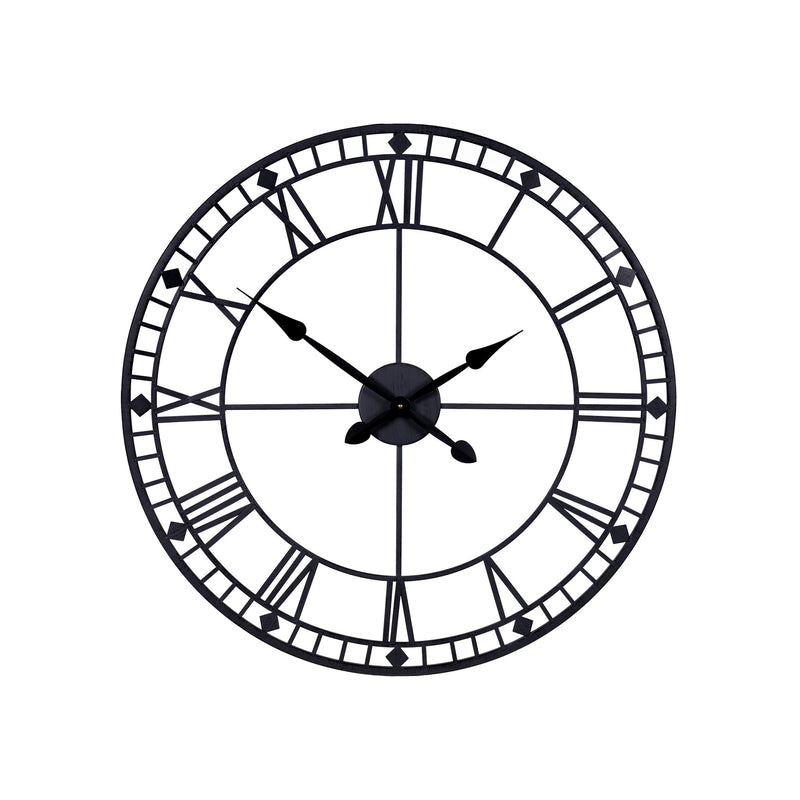 Black Metal Minimalist Wall Clock-0