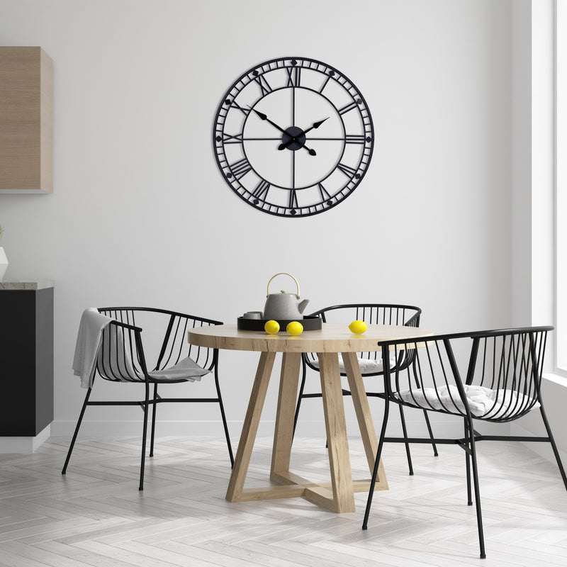 Black Metal Minimalist Wall Clock-1