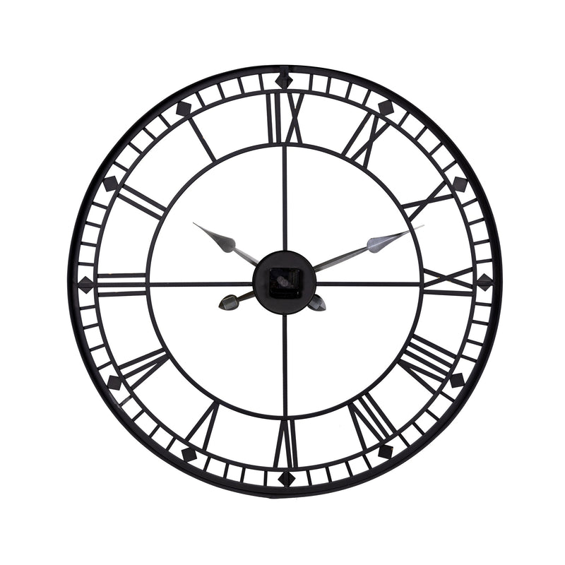 Black Metal Minimalist Wall Clock-3