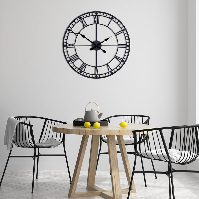 Black Metal Minimalist Wall Clock-4