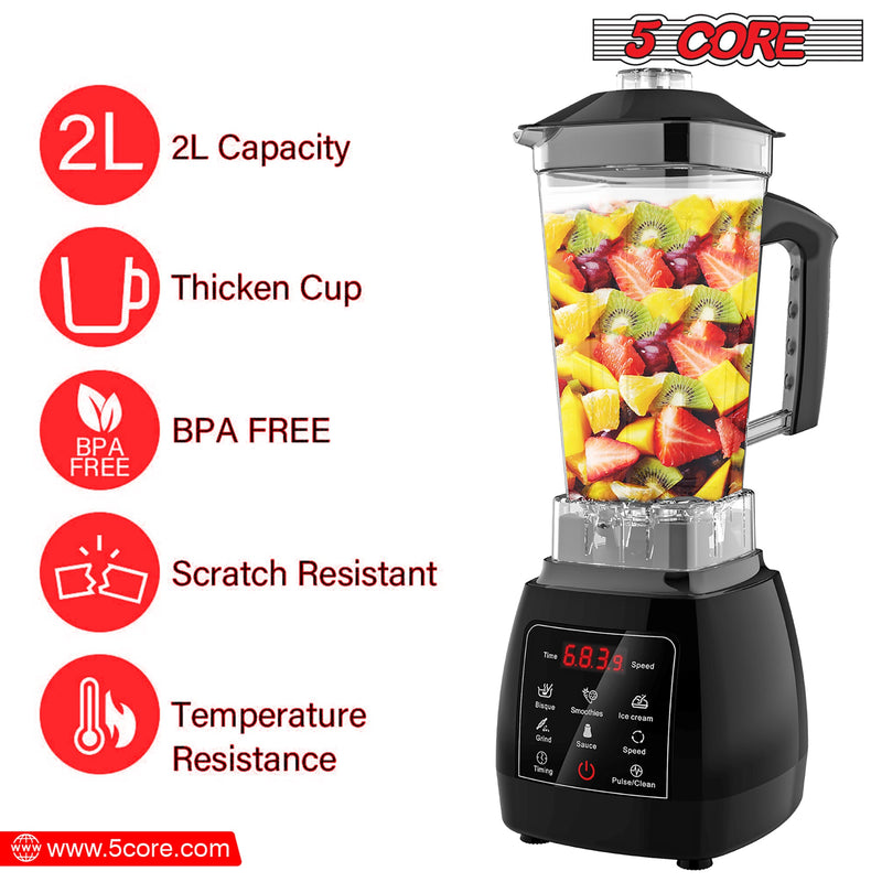 5 Core Personal Blender 68 Oz Capacity With Travel Mug Multipurpose Blender Food Processor Combo Blenders For Smoothies Juice Baby Food -JB 2000 D-9