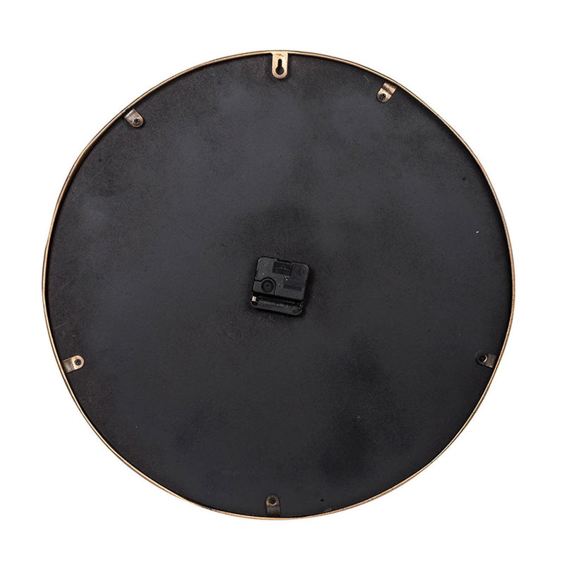 Modern Black Faux Marble and Gold Round Wall Clock-3