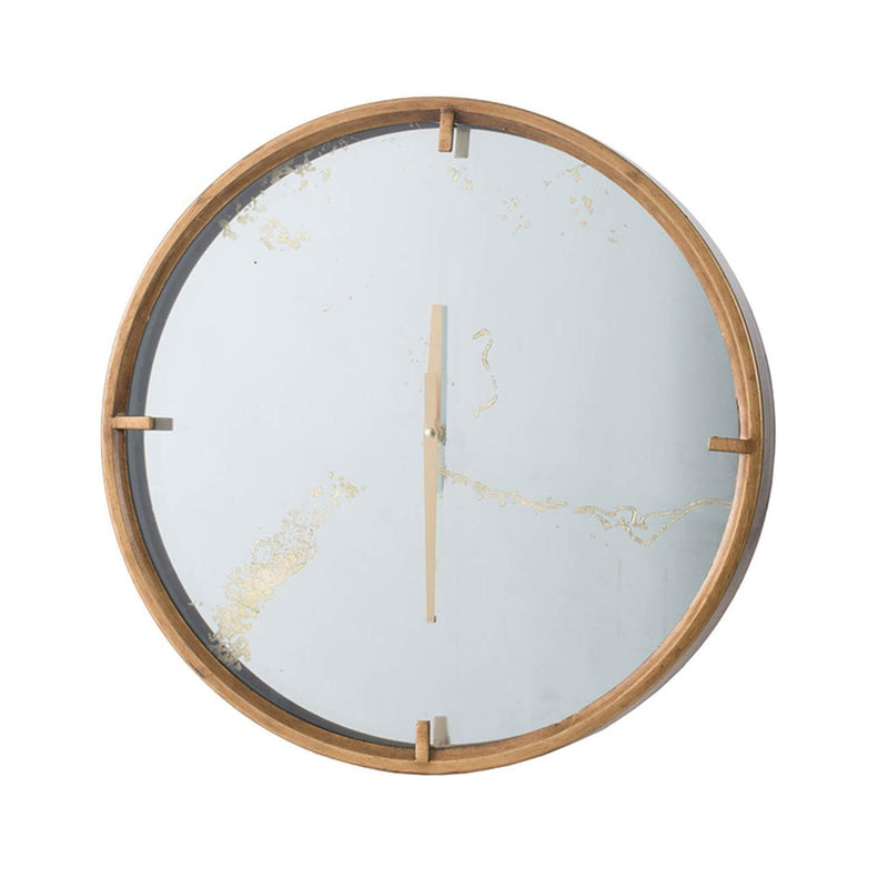 Modern Minimal 20" Gold and Mirror Round Wall Clock-0