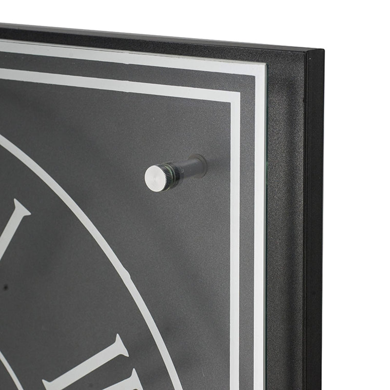 Vintage Style Gears Black and Silver Square Wall Clock-4