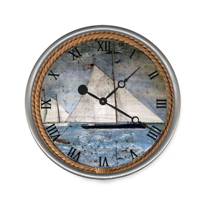 Round Wall Clock | Sailboats Wall Clock | NEEDS N WANTS