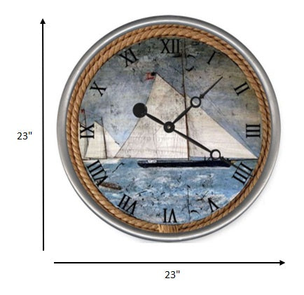 Round Wall Clock | Sailboats Wall Clock | NEEDS N WANTS