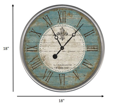 Wooden Wall Clock | Teal Wall Clock | NEEDS N WANTS