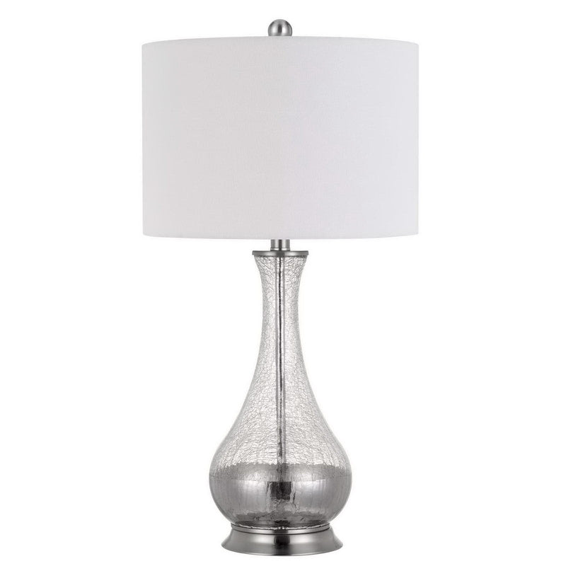 Set of Two 27" Glass And Steel Table Lamps-0