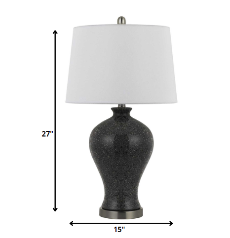 Set of Two 27” Ceramic And Marble Table Lamps-4