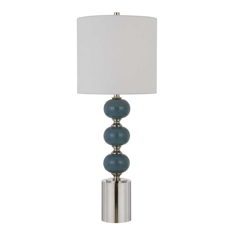 Set of Two 29" Modern Blue Metal Table Lamps-0