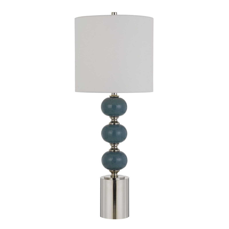 Set of Two 29" Modern Blue Metal Table Lamps-1