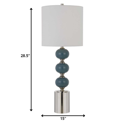 Set of Two 29" Modern Blue Metal Table Lamps-4