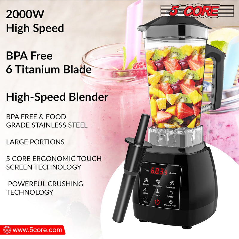 5 Core Personal Blender 68 Oz Capacity With Travel Mug Multipurpose Blender Food Processor Combo Blenders For Smoothies Juice Baby Food -JB 2000 D-10