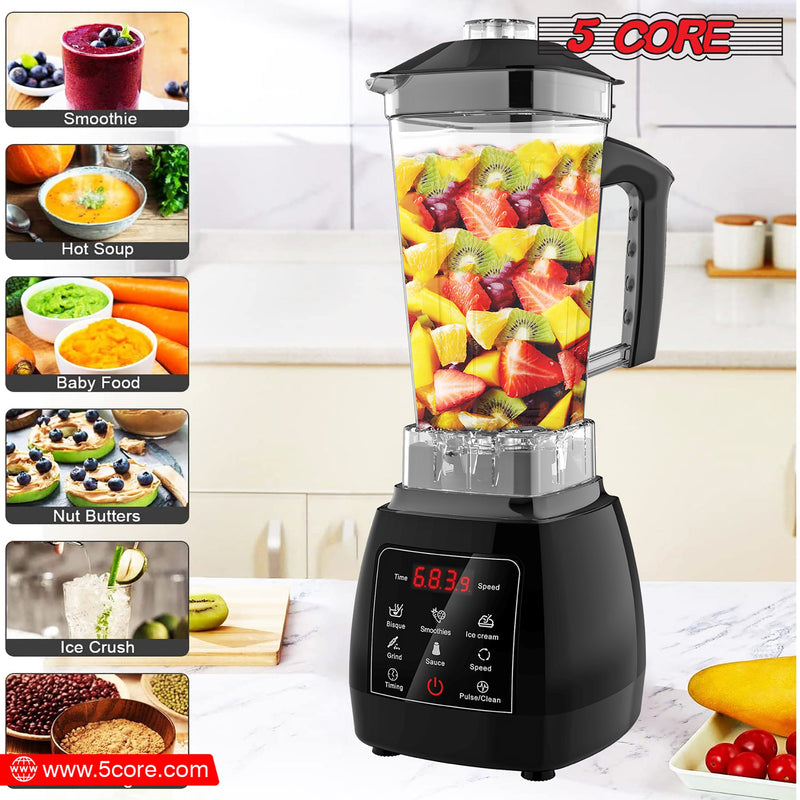 5 Core Personal Blender 68 Oz Capacity With Travel Mug Multipurpose Blender Food Processor Combo Blenders For Smoothies Juice Baby Food -JB 2000 D-8