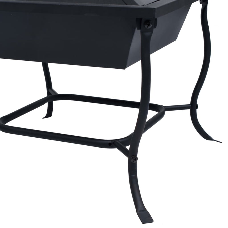 vidaXL Fire Pit Black 17.7"x17.7"x17.7" cm Steel-4