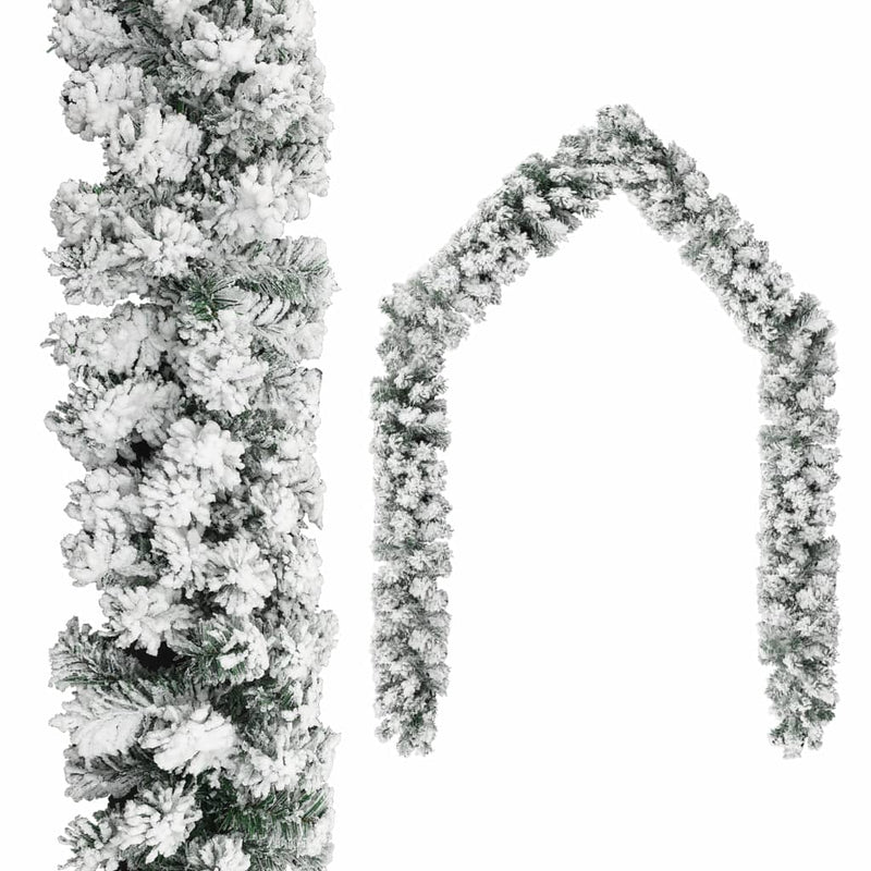 vidaXL Christmas Garland with Flocked Snow PVC Holiday Decoration Multi Sizes-5