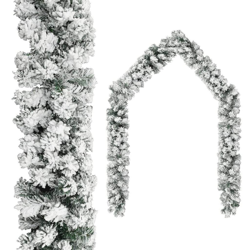 vidaXL Christmas Garland with Flocked Snow PVC Holiday Decoration Multi Sizes-10