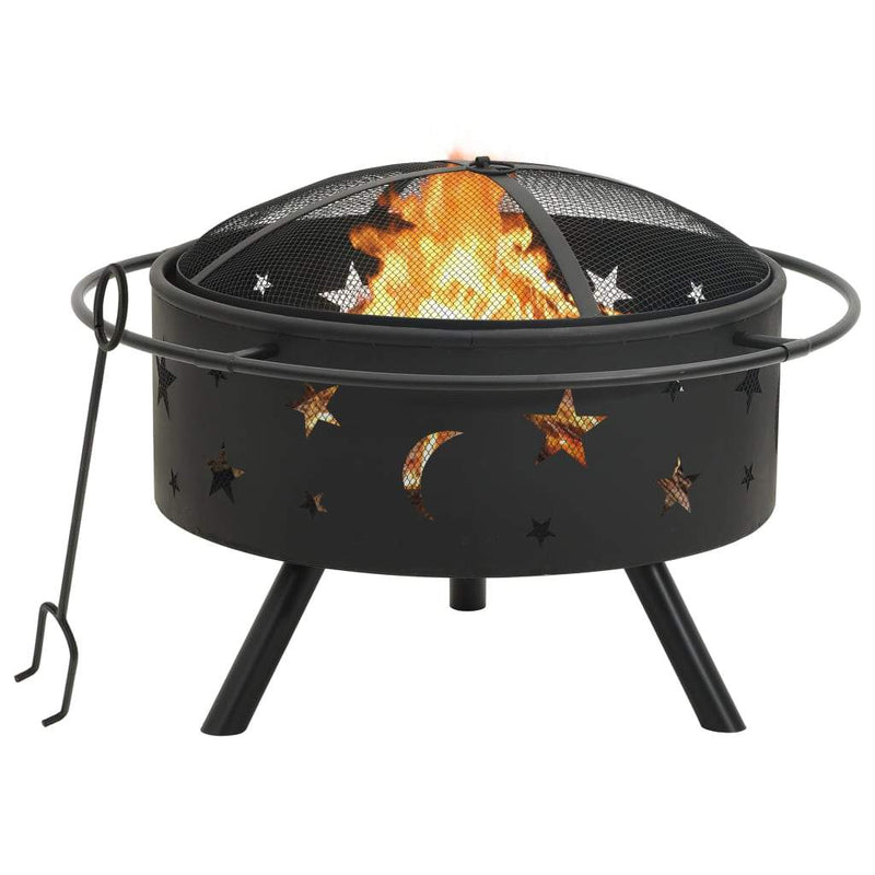 vidaXL Fire Pit with Poker 29.9XXL Steel"-0