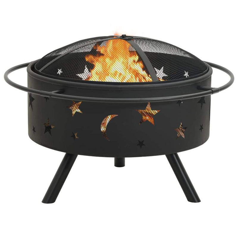 vidaXL Fire Pit with Poker 29.9XXL Steel"-1