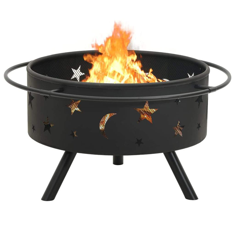 vidaXL Fire Pit with Poker 29.9XXL Steel"-3