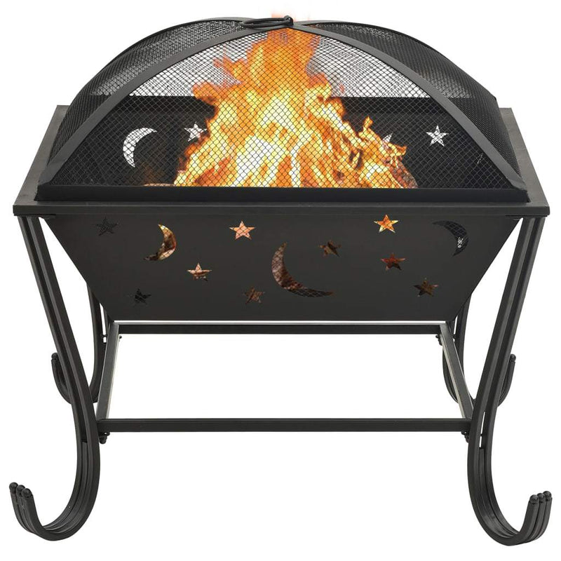 vidaXL Fire Pit with Poker 24.4 XXL Steel"-2