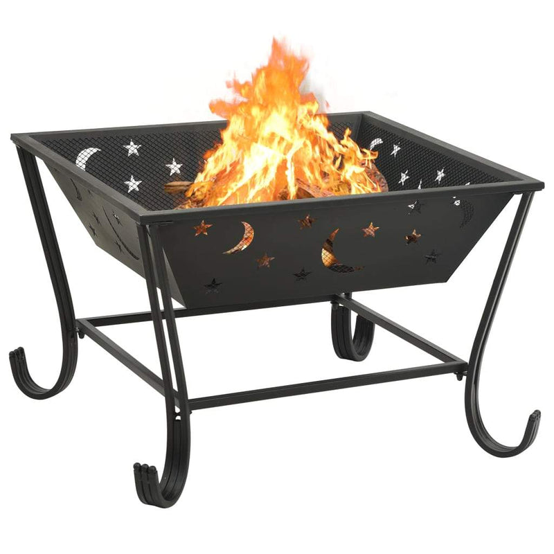 vidaXL Fire Pit with Poker 24.4 XXL Steel"-3