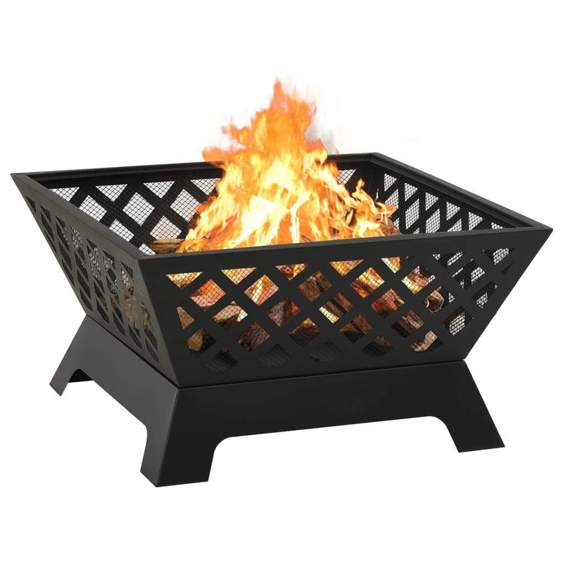 vidaXL Fire Pit with Poker 25.2 XXL Steel"-3