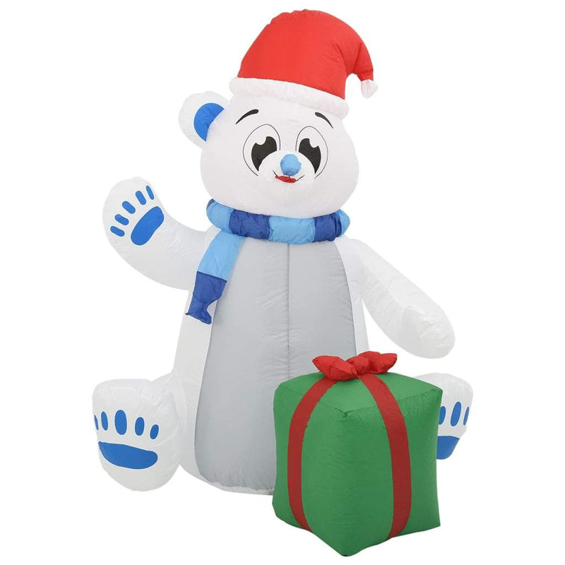 vidaXL Christmas Inflatable Polar Bear LED Indoor&Outdoor Decoration 0.7"/0.9"-1