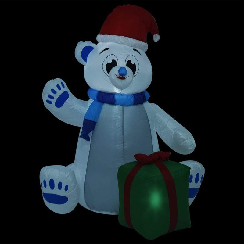 vidaXL Christmas Inflatable Polar Bear LED Indoor&Outdoor Decoration 0.7"/0.9"-2