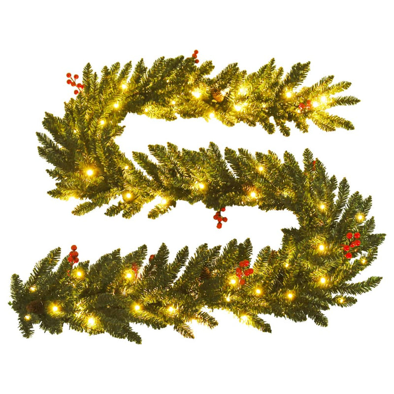 vidaXL Artificial Christmas Trees 2 pcs with Wreath, Garland and LEDs-5