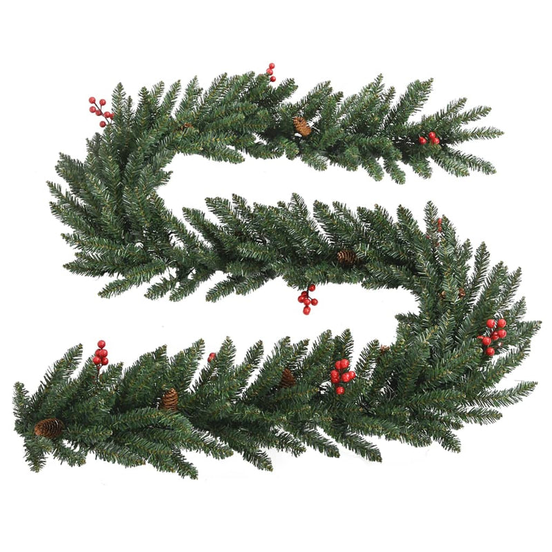 vidaXL Artificial Christmas Trees 2 pcs with Wreath, Garland and LEDs-6