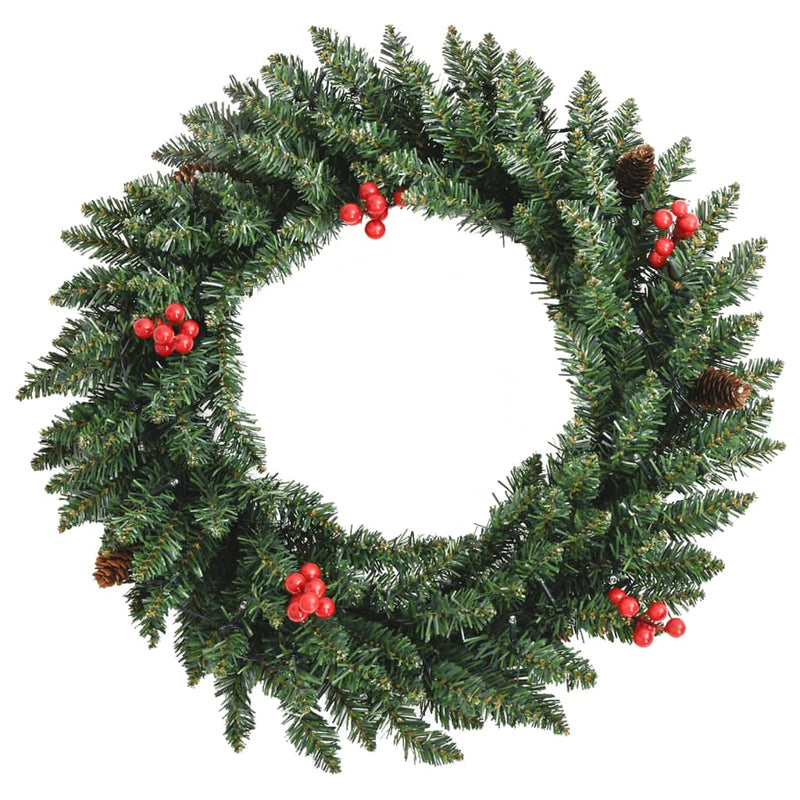 vidaXL Artificial Christmas Trees 2 pcs with Wreath, Garland and LEDs-7