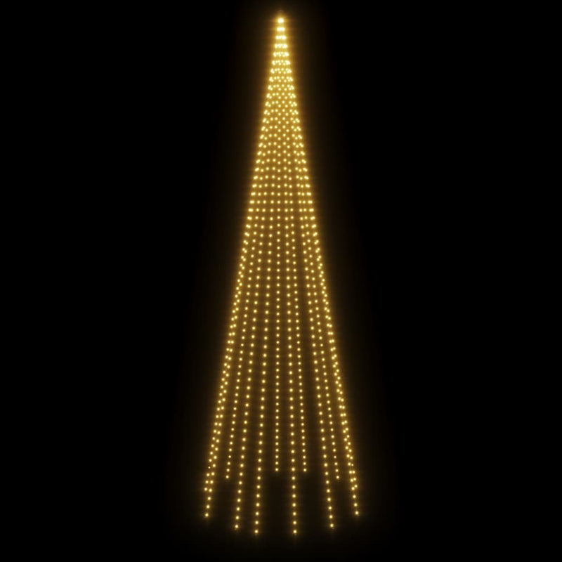 vidaXL Christmas Tree on Flagpole Warm White 732 LEDs 196.9"-1