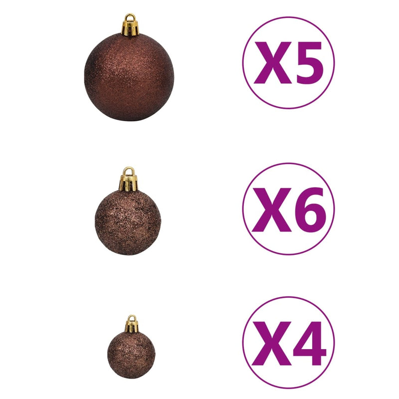 vidaXL Artificial Hinged Christmas Tree 150 LEDs & Ball Set 59.1""-6