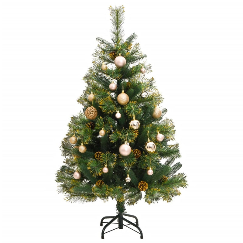 vidaXL Artificial Hinged Christmas Tree 150 LEDs & Ball Set 59.1""-2